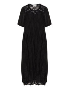 Lissmore Silk-blend crinkle effect lace dress  Black