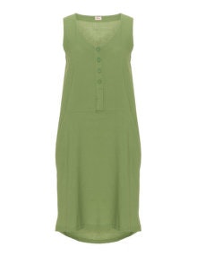 Heart Linen-cotton mix dress Green