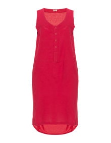 Heart Linen-cotton mix dress Red
