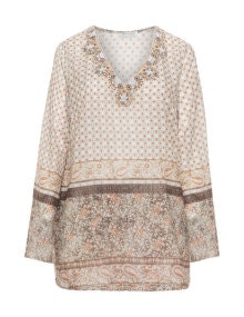 Open End Printed embellished tunic  Multicolour