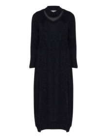Lissmore Marl knitted midi dress Dark-Blue