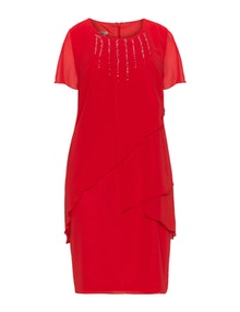 Godske Multi-layered chiffon dress Red