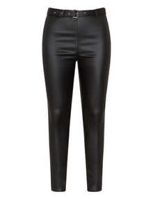 LOST INK Faux leather trousers Black