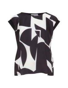 Live Unlimited London Printed top Black / White