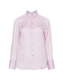 Eterna Polka dot cotton shirt Pink / Grey