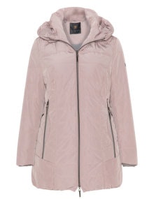 kirsten Hooded zipper detail quilted jacket  Pink