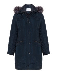 Lower Eastside Hooded quilted parka jacket Dark-Blue
