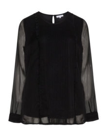 Zhenzi Pintuck chiffon blouse Black