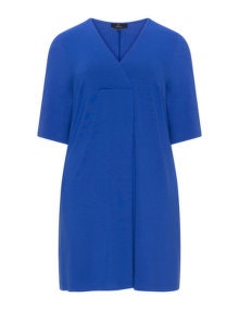 Jo and Julia Wrap-over jersey tunic Blue