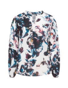 Jette Printed tunic blouse Cream / Multicolour