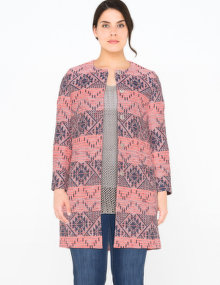 navabi Jacquard cotton-blend coat Pink / Blue