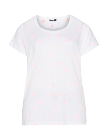 Frapp Star print t-shirt White / Orange