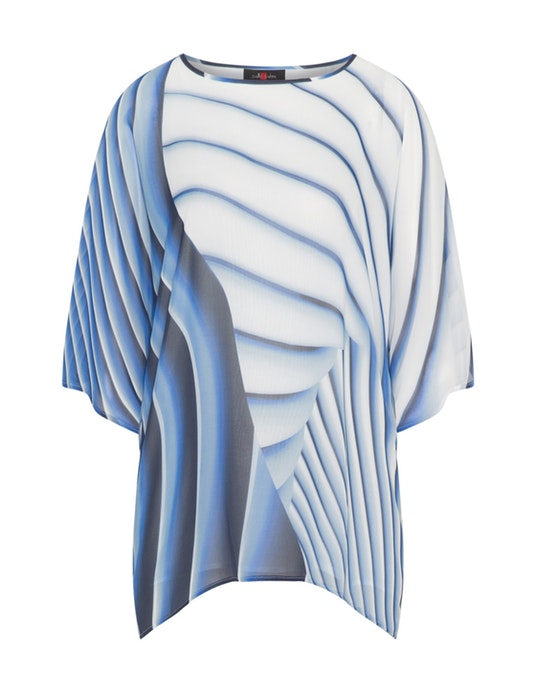 Sallie Sahne Striped chiffon top  Blue / Ivory-White