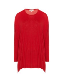 Amber and Vanilla Oversized fine knit jumper Red