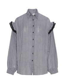 LOST INK Gingham check blouse Black / White
