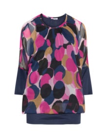 Zhenzi Printed chiffon blouse Pink / Dark-Blue
