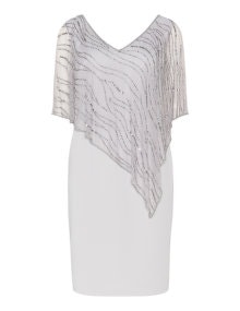 Gina Bacconi Sequin-trimmed dress Grey / Silver