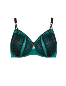 Ashley Graham Two-tone lace bra Black / Green