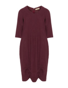 Isolde Roth Cotton blend balloon dress  Bordeaux-Red