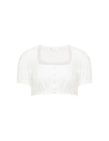 Krüger Cropped lace top Ivory-White