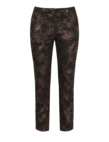 Robell Printed 7/8 length trousers Black / Gold
