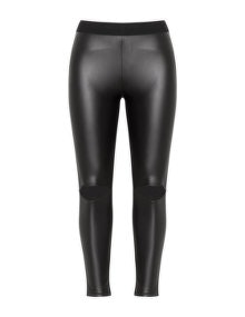 Simply Be Faux leather busted knee leggings Black