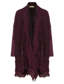 Isolde Roth Textured cotton blend cardigan  Dark-Purple