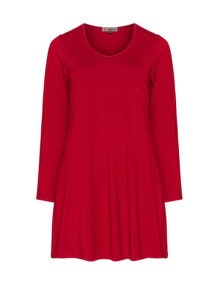 Exelle A-line jersey long line top Dark-Red