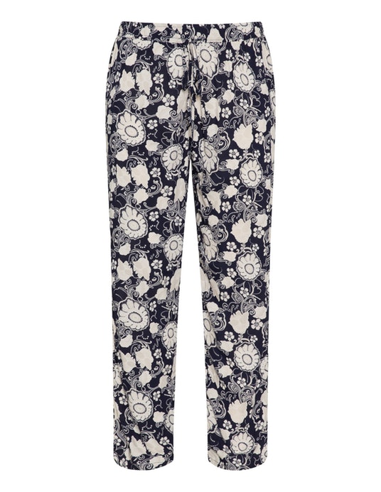 Izabel Curve Printed ankle length trousers Blue / White
