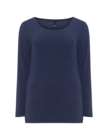 Adia Cotton modal-blend long sleeve top  Blue