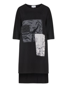 Club One Satin patchwork dress Black / Grey