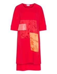 Club One Satin patchwork dress Red / Orange