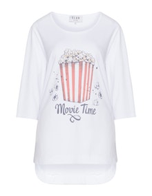 Club One Popcorn print t-shirt White / Red