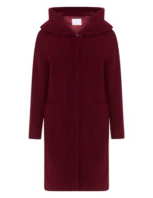 Lower Eastside Hooded felt coat Bordeaux-Red