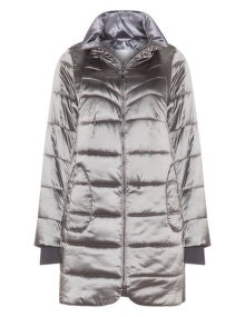 Lower Eastside Metallic quilted jacket Silver