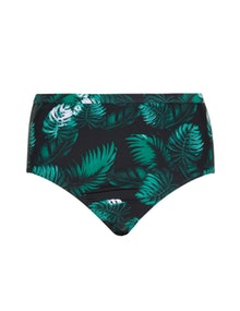 Junarose Palm print bikini bottoms Black / Green