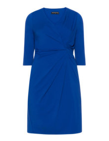 Manon Baptiste Twisted drape dress Blue