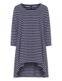 Adia Long striped top Blue / Pink