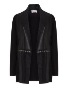 Chalou Faux leather cardigan Black / Silver