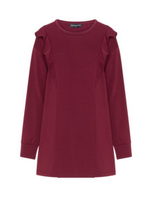 Manon Baptiste Ruffle detail sweatshirt  Bordeaux-Red