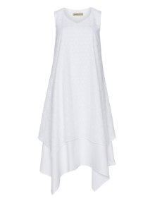 Isolde Roth Embroidered cotton blend dress White