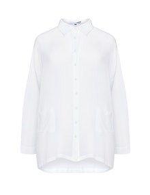 Boheme Crinkle effect pocket shirt White