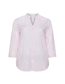 Eterna Printed cotton shirt Pink / White