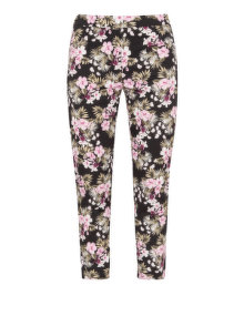 Jo and Julia 7/8 floral print trousers  Black / Pink