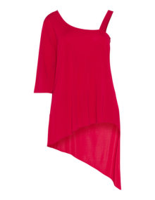 Baylis and May One-shoulder-sleeve longline top Red