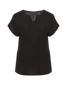 Karin Paul Striped crepe t-shirt Black