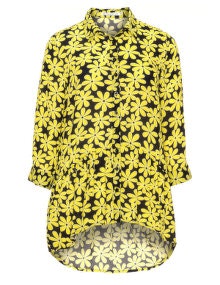 Studio Floral print chiffon blouse  Black / Yellow