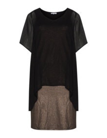Zhenzi Chiffon overlay dress  Black / Bronze