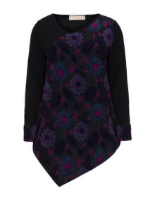 Isolde Roth Asymmetric floral jumper Black / Multicolour