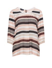 Samoon Striped blouse Pink / Bordeaux-Red